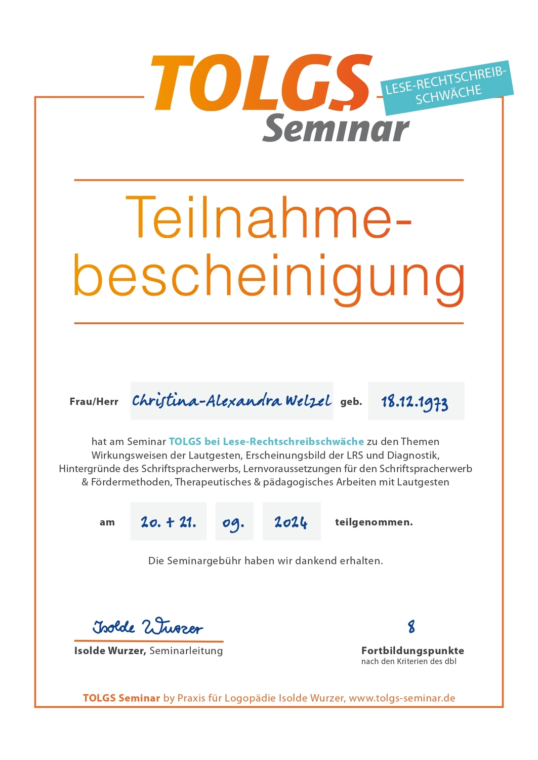 Spatzenlernen - Lerntherapie Prävention. Lernförderung - Zertifikate