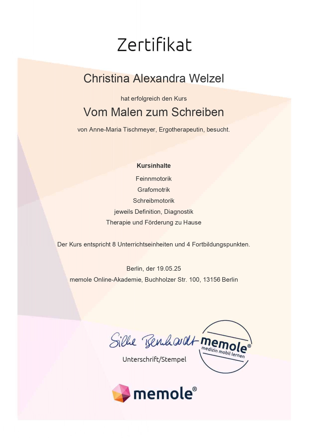 Spatzenlernen - Lerntherapie Prävention. Lernförderung - Zertifikate